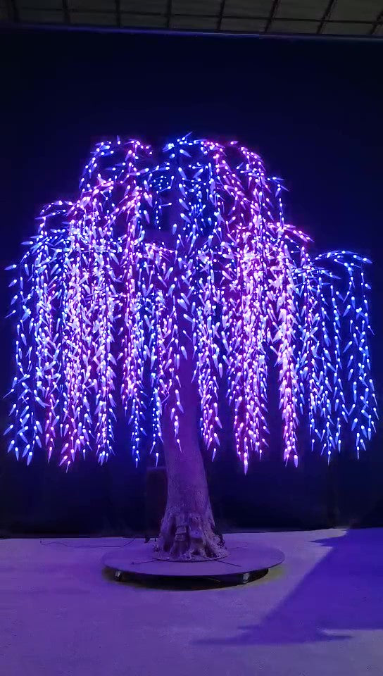 DMX512 smart controlled Multi color large outdoor LED willow tree lights 11ft (3.5m)
