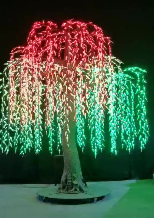 DMX512 smart controlled Multi color large outdoor LED willow tree lights 11ft (3.5m)