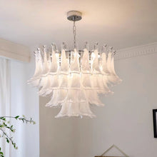 Load image into Gallery viewer, French vintage white jade glass chandelier