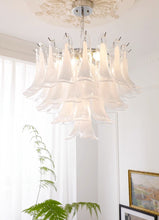 Load image into Gallery viewer, French vintage white jade glass chandelier