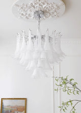 Load image into Gallery viewer, French vintage white jade glass chandelier