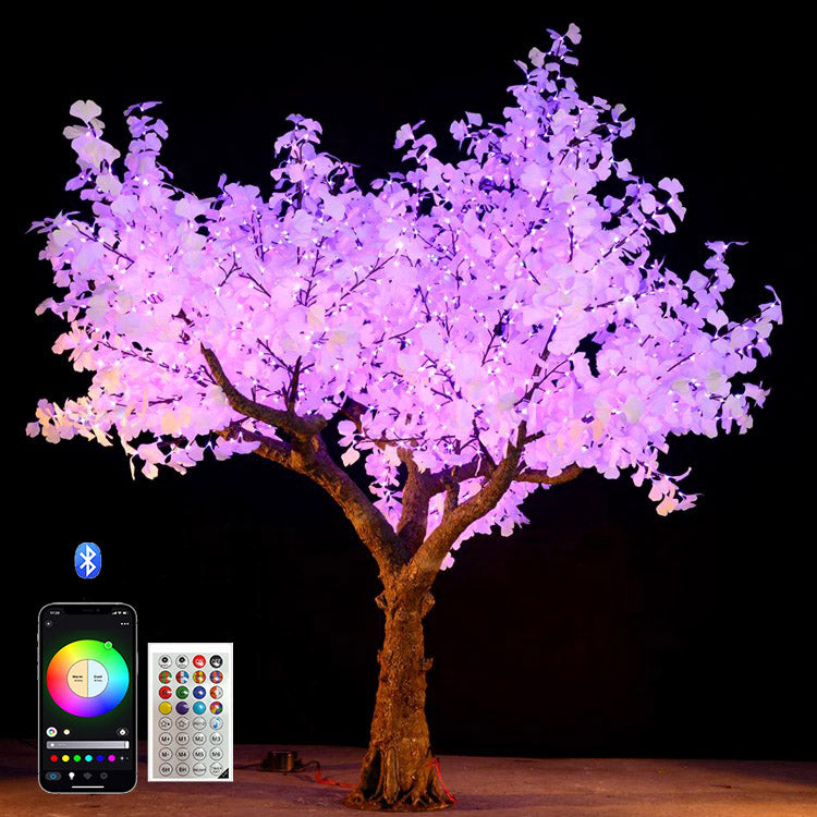 App-controlled RGBW LED ginkgo tree light 3.5m outdoor decorative tree
