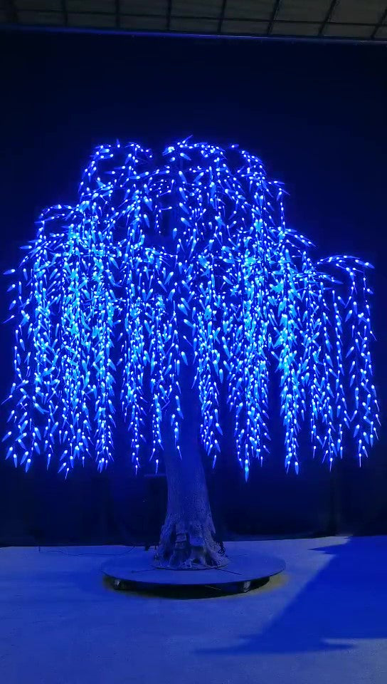 DMX512 smart controlled Multi color large outdoor LED willow tree lights 11ft (3.5m)