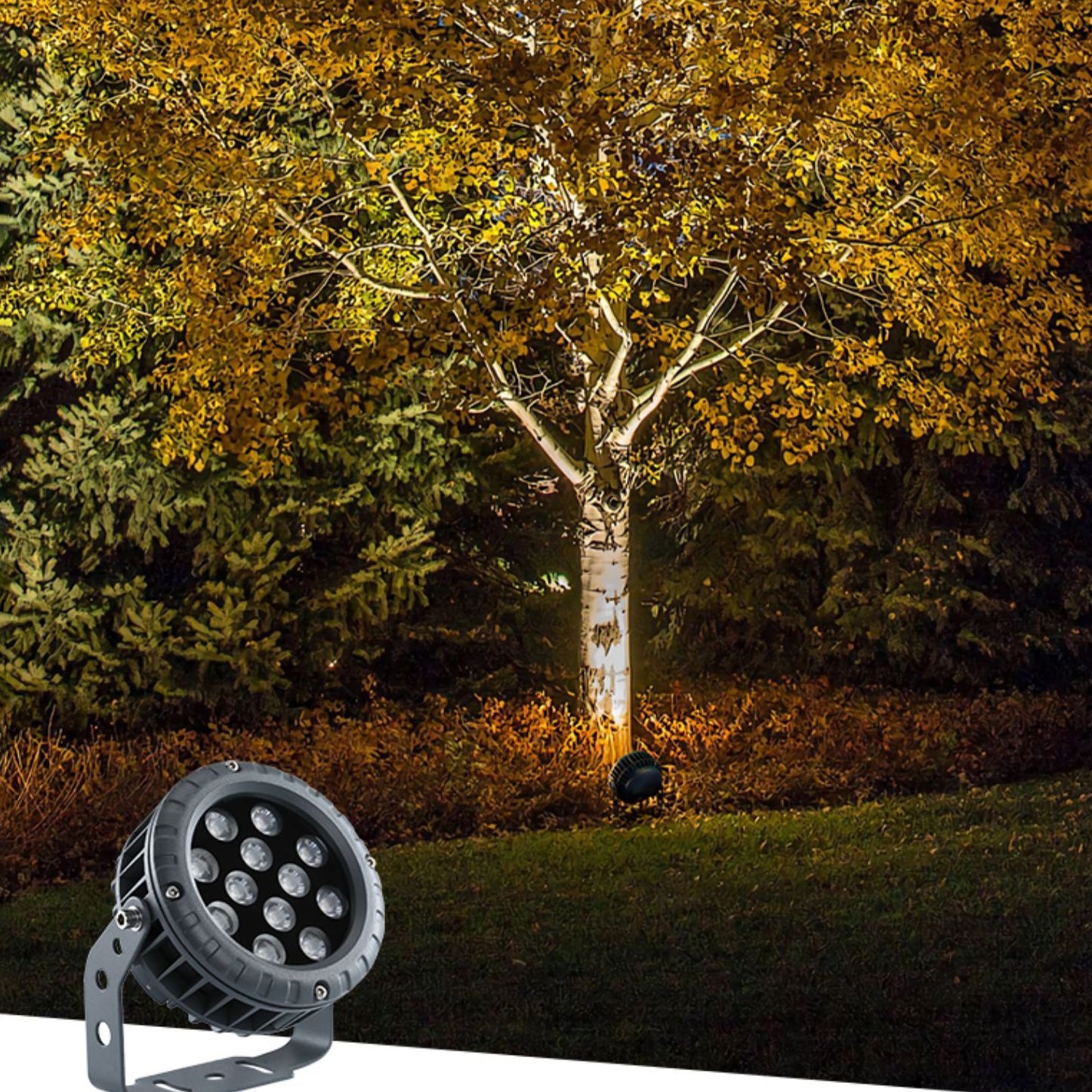 AC 85-265V LED round floodlight spotlight outdoor waterproof landscape lighting
