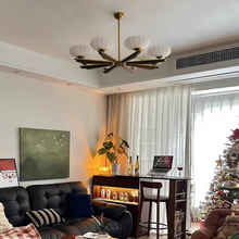 Load image into Gallery viewer, Hall Light Bedroom Light LED 8-Light Glass Chandelier Gold
