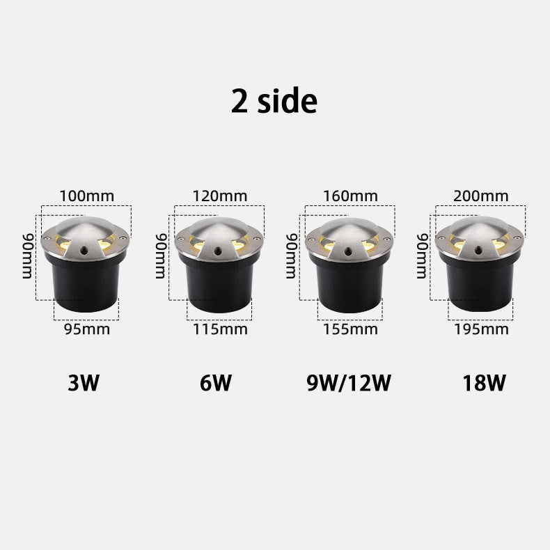 DC 12V/24V LED Underground Lamp Garden Path Floor Outdoor Buried Yard ground Lighting 2 side Landscape Light