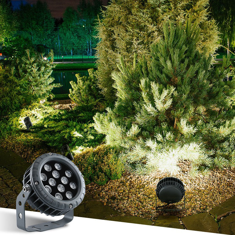 AC 85-265V LED round floodlight spotlight outdoor waterproof landscape lighting