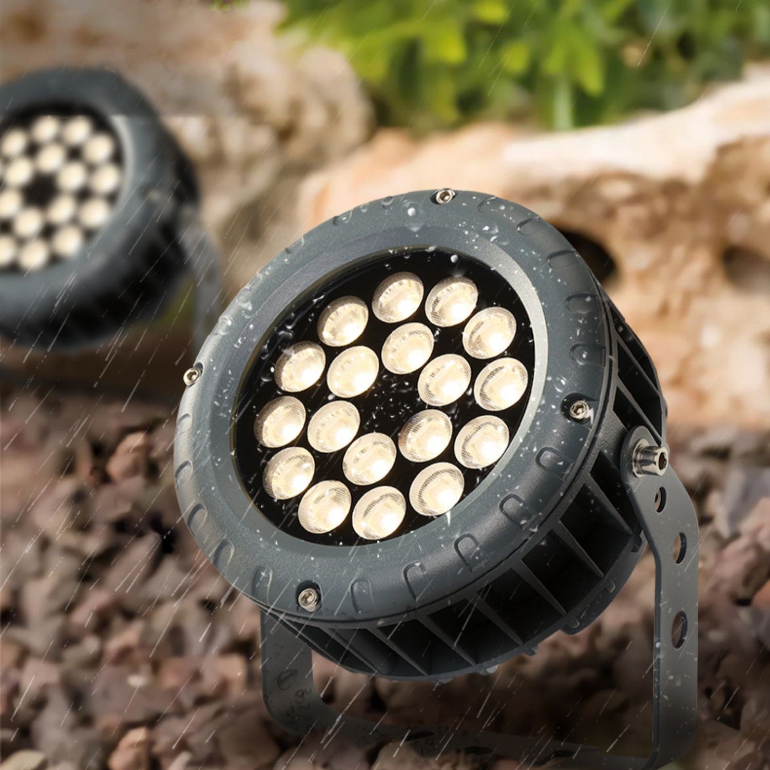 AC 85-265V LED round floodlight spotlight outdoor waterproof landscape lighting