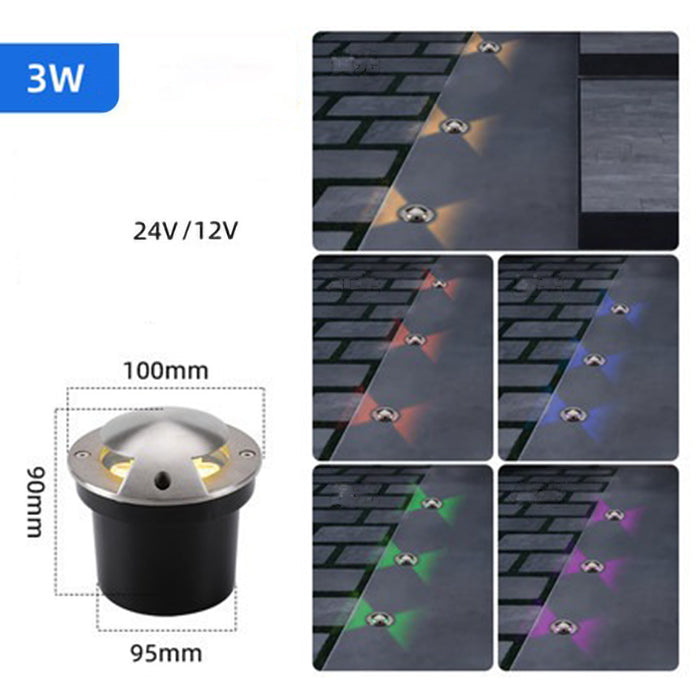 DC 12V/24V LED Underground Lamp Garden Path Floor Outdoor Buried Yard ground Lighting 2 side Landscape Light