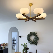 Load image into Gallery viewer, Hall Light Bedroom Light LED 8-Light Glass Chandelier Gold
