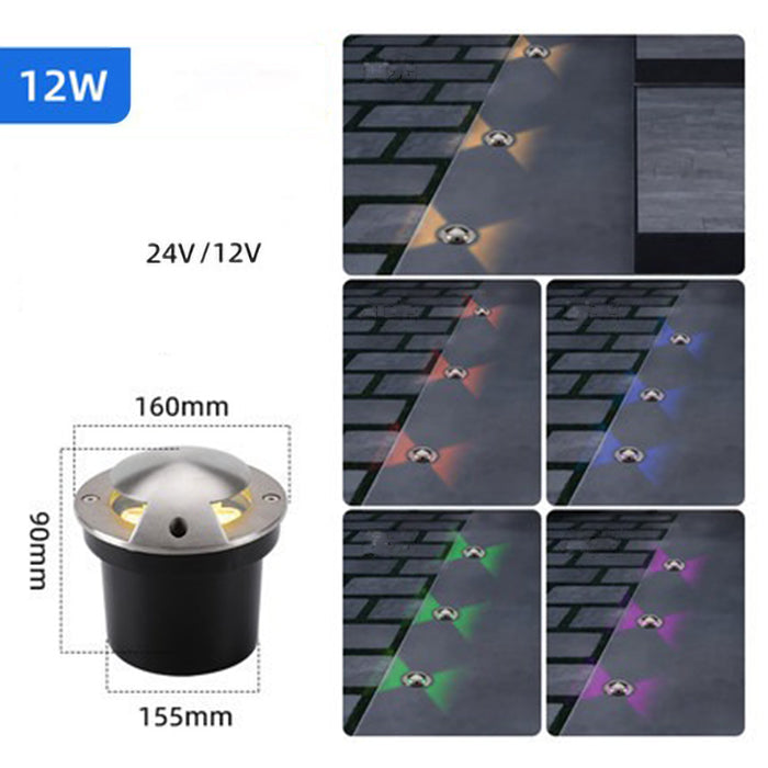 DC 12V/24V LED Underground Lamp Garden Path Floor Outdoor Buried Yard ground Lighting 2 side Landscape Light