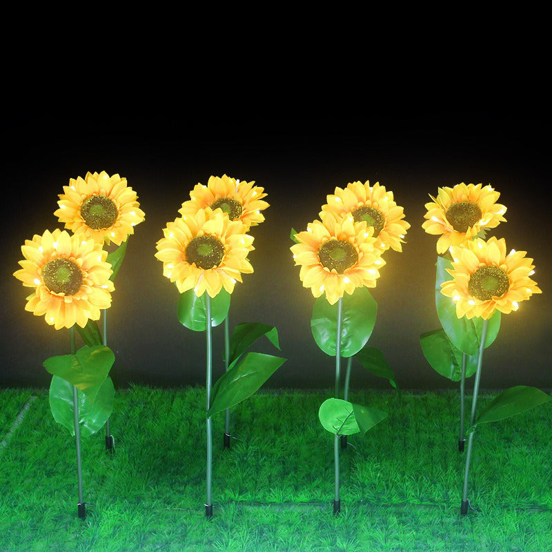 LED Sunflower Light Outdoor Waterproof Decoration Light for Lawn Decoration 10pcs