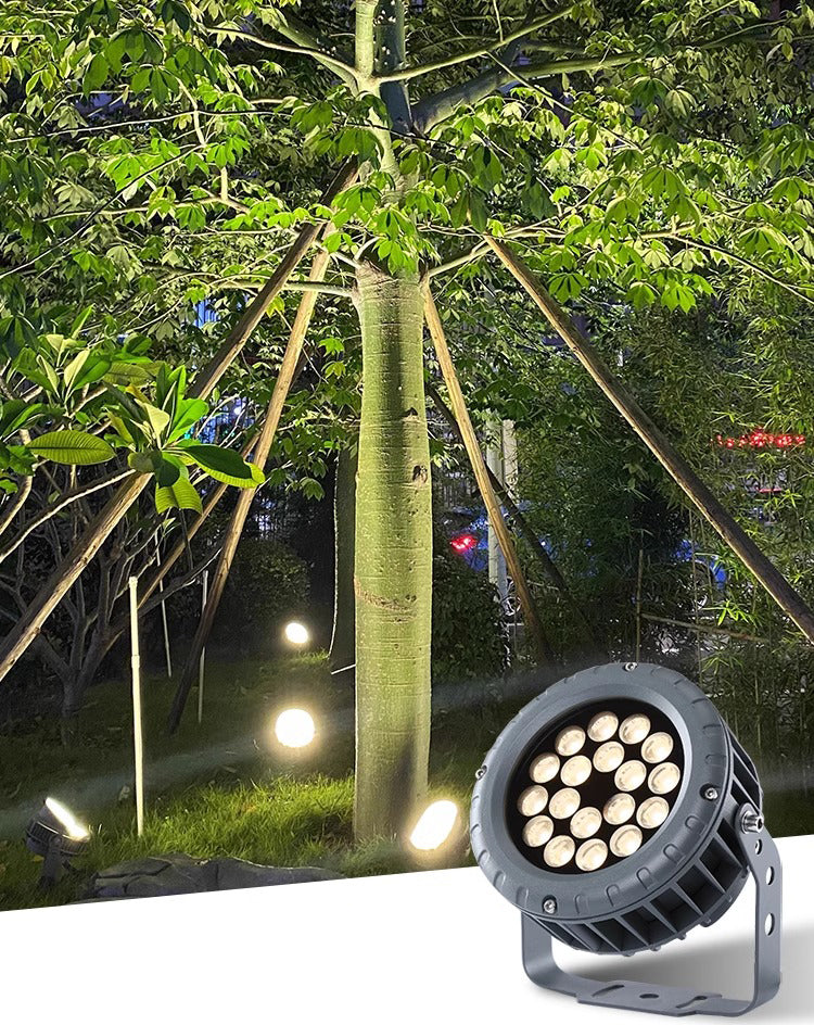 AC 85-265V LED round floodlight spotlight outdoor waterproof landscape lighting