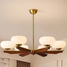 Load image into Gallery viewer, Hall Light Bedroom Light LED 8-Light Glass Chandelier Gold

