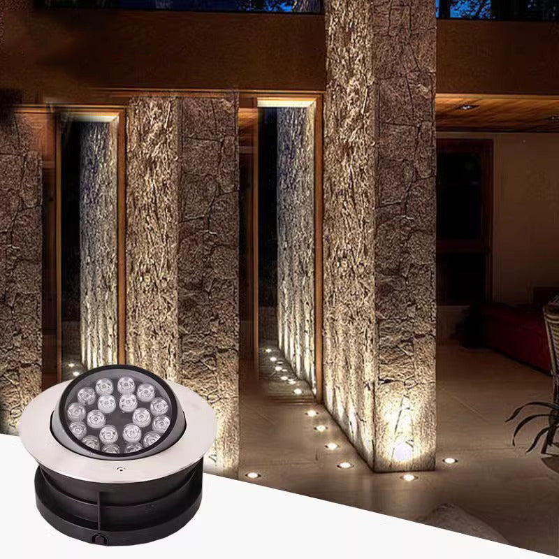 مصباح LED تحت الأرض بجهد 24 فولت و12 فولت، مصابيح مدفونة تحت الأرض، كشاف إضاءة مدمج لإضاءة المناظر الطبيعية أثناء القيادة 