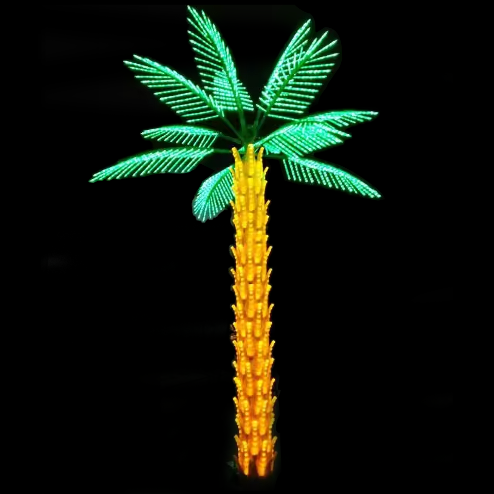 Glow-in-the-dark LED tree accents ,2.5m (8.2ft) LED palm tree light main product image, tropical decorative lighting for home yards
