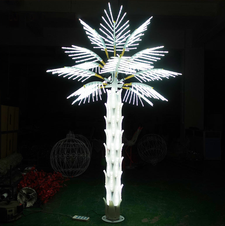 Eco-friendly LED holiday tree lights,White LED palm tree light 2.5m (8.2ft) for clean, elegant outdoor garden and patio lighting