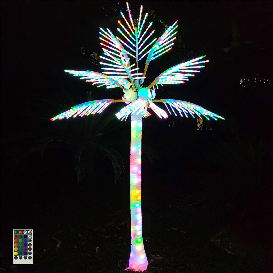 2.5m LED coconut tree light in rgb, IP65 outdoor decorative lighting for gardens and commercial spaces