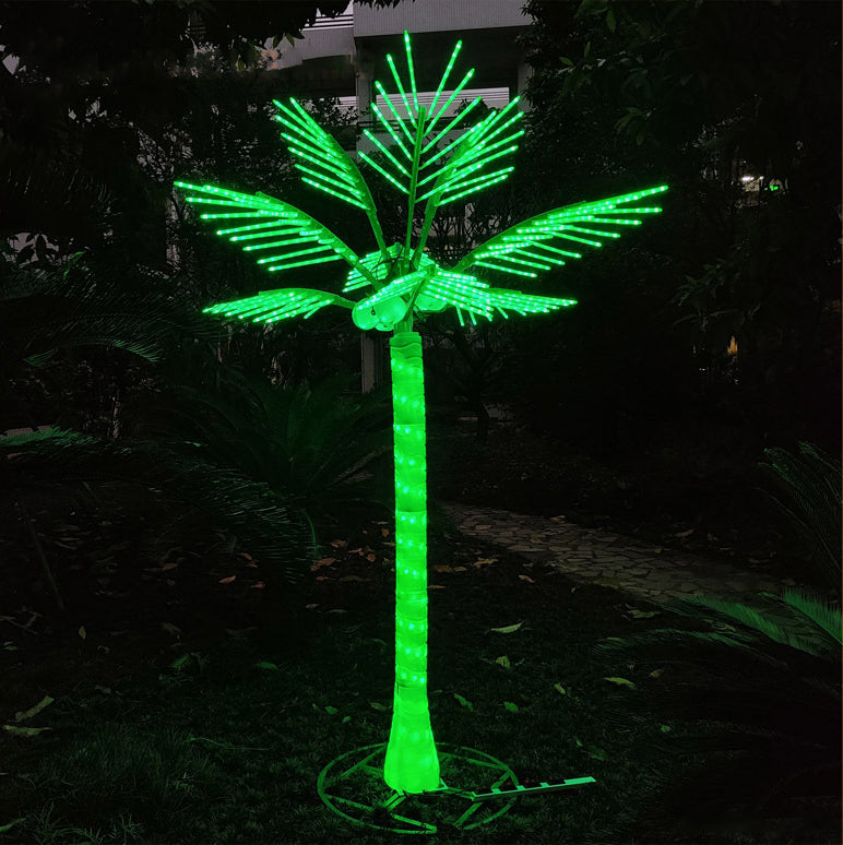 Eco-friendly LED holiday tree lights,2.5m LED coconut tree light in green, IP65 outdoor decorative lighting for gardens and commercial spaces
