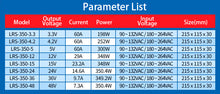 Load image into Gallery viewer, LRS-350W Meanwell Power Supply 220V/110V to 5v12v15v24v48v DC LED Power Supply
