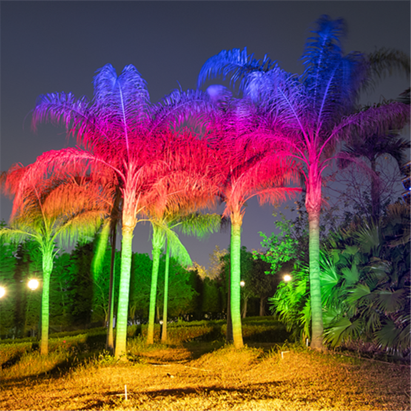 Outdoor Rainbow Flood Light Tree Lamp Colorful LED Landscape Lighting