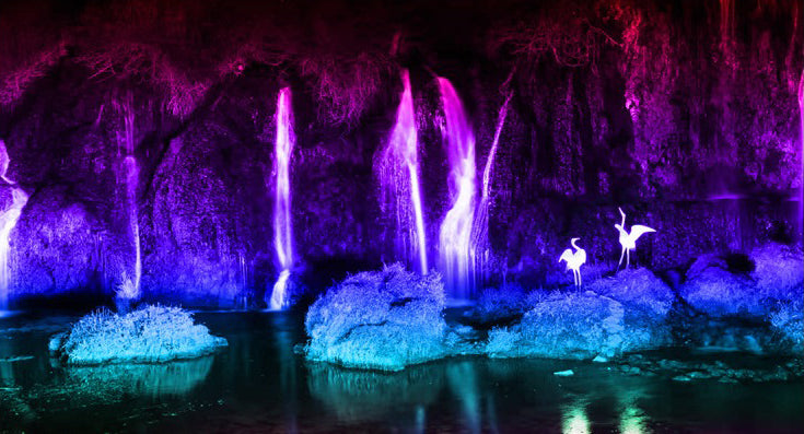 Outdoor Rainbow Flood Light Tree Lamp Colorful LED Landscape Lighting