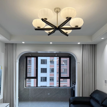 Load image into Gallery viewer, Hall Light Bedroom Light LED 8-Light Glass Chandelier Black
