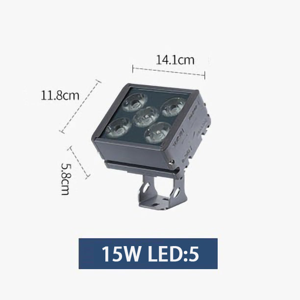 DC12V 24V LED spotlight outdoor 15W searchlight LED exterior wall floodlight