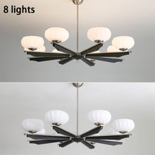 Load image into Gallery viewer, Hall Light Bedroom Light LED 8-Light Glass Chandelier Black
