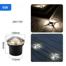 Load image into Gallery viewer, DC 12V/24V LED Underground Lamp Garden Path Floor Outdoor Buried Yard ground Lighting 4 side Landscape Light
