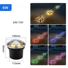 Load image into Gallery viewer, DC 12V/24V LED Underground Lamp Garden Path Floor Outdoor Buried Yard ground Lighting 4 side Landscape Light
