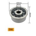 Stainless steel ring LED fountain light close-up for water features
