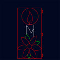 Outdoor Christmas Candle and Poinsettia Street Pole LED Motif Light for Holiday Decoration
