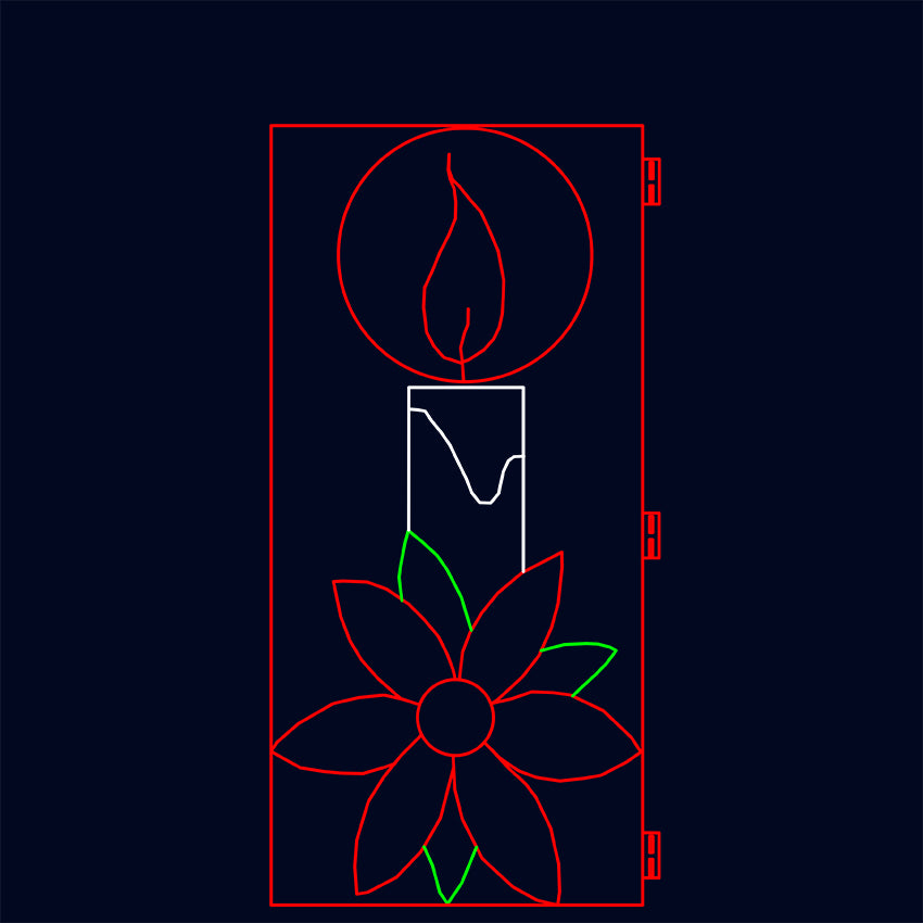 Outdoor Christmas Candle and Poinsettia Street Pole LED Motif Light for Holiday Decoration