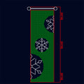 Outdoor Christmas Snowflake Banner Street Pole LED Motif Light for Holiday Decoration