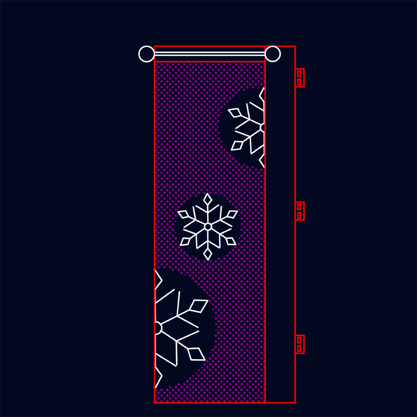 Outdoor Christmas Snowflake Banner Street Pole LED Motif Light for Holiday Decoration