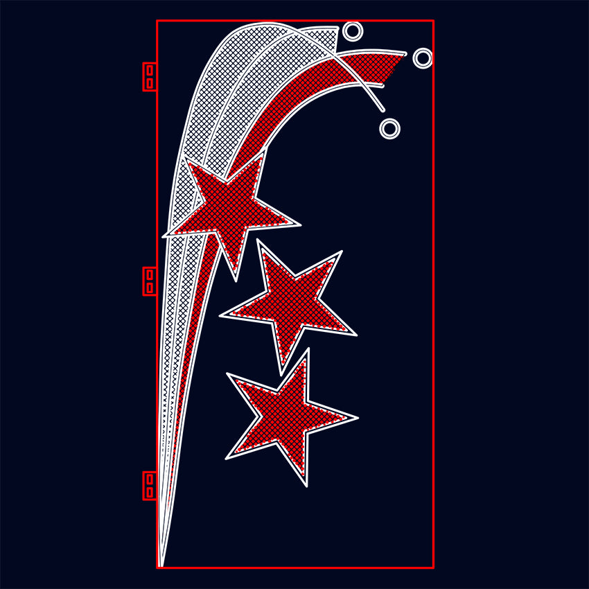 Outdoor Christmas Multi Star Shooting Star Street Pole LED Motif Light for Holiday Decoration