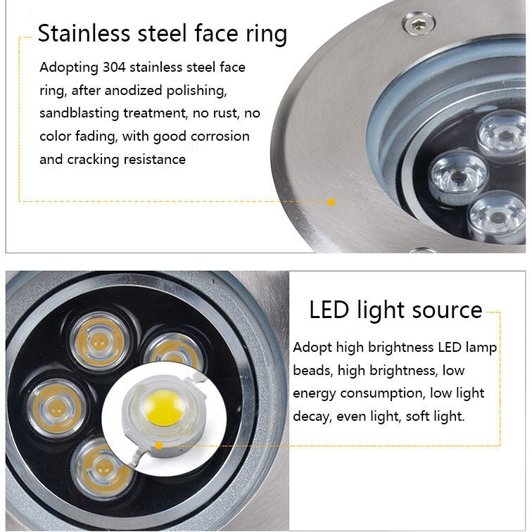 24V 12V Adjustable Angle IP68 Waterproof LED Underground Light in Ground Garden Path Floor Buried Yard Spot Landscape