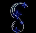 Outdoor blue comet star street pole LED motif light