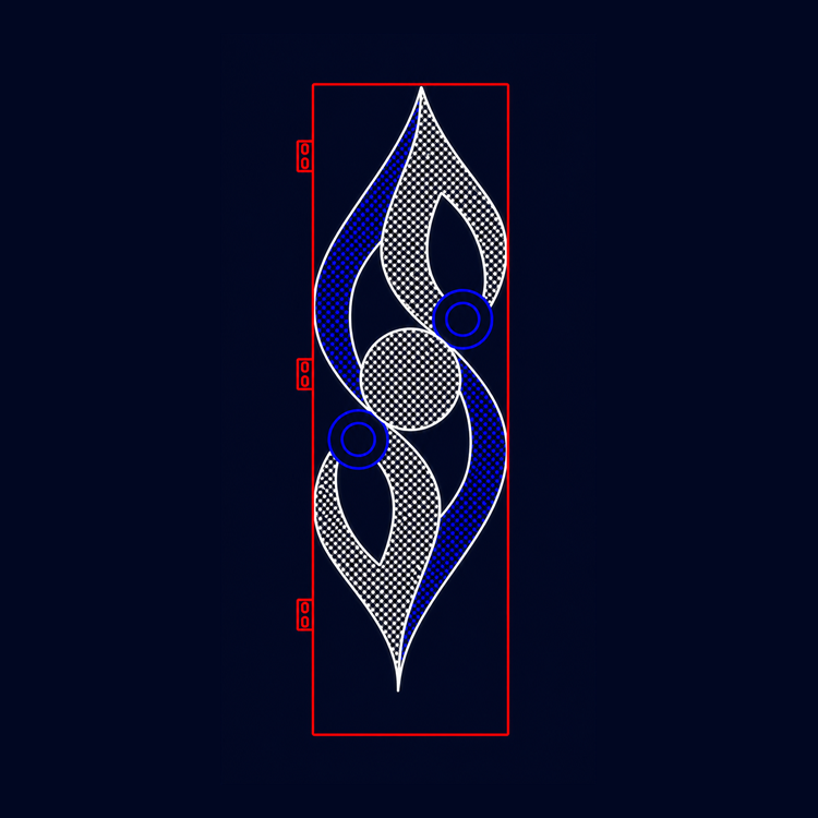 Outdoor blue leaf flame street pole LED motif light