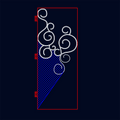 Outdoor blue scroll banner street pole LED motif light