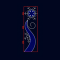 Outdoor blue snowflake scroll street pole LED motif light