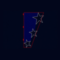 Outdoor blue star banner street pole LED motif light
