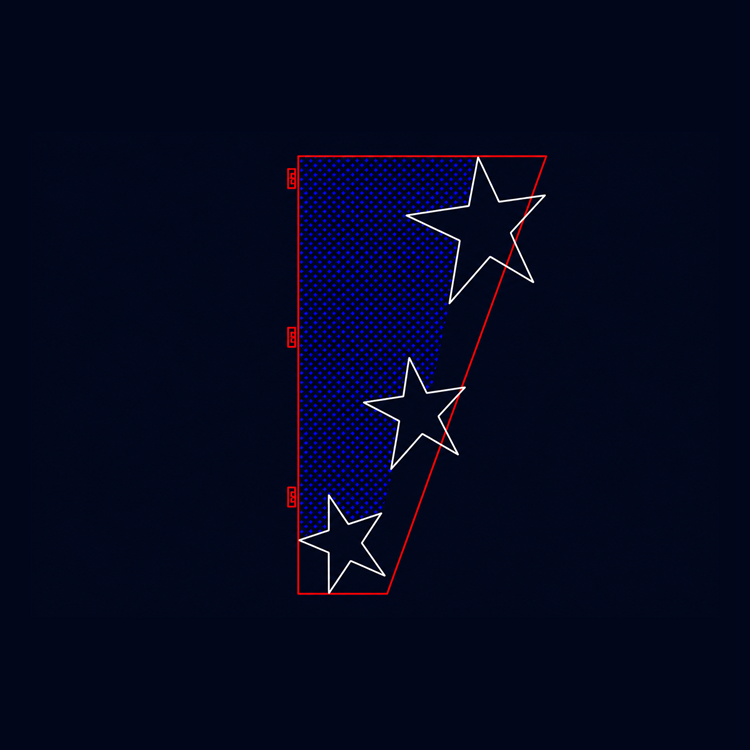 Outdoor blue star banner street pole LED motif light