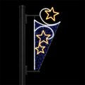 Outdoor Blue Banner Triple Star Street Pole LED Motif Light
