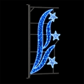 Outdoor Blue Feather Star Trio Street Pole LED Motif Light