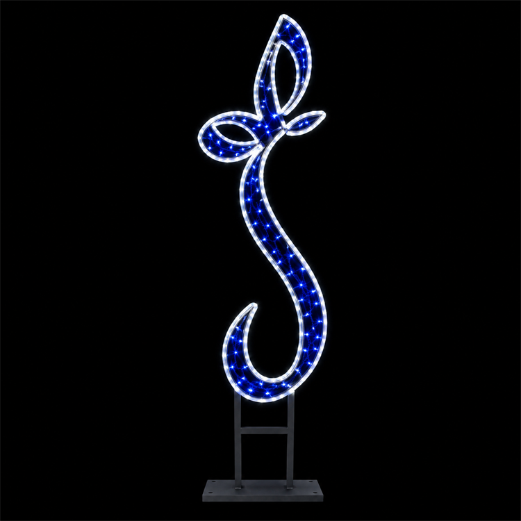 Outdoor Blue Floral Butterfly Street Pole LED Motif Light