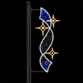 Outdoor Blue Ribbon Gold Star Street Pole LED Motif Light