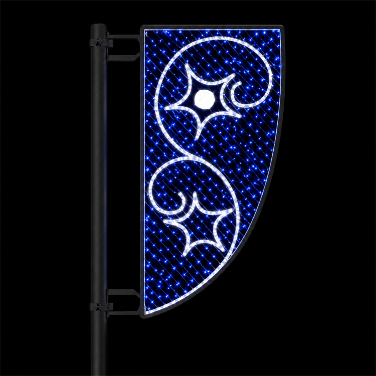 Outdoor Blue Scroll Star Panel LED Motif Light