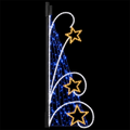 Outdoor Blue Wave Triple Star Street Pole LED Motif Light